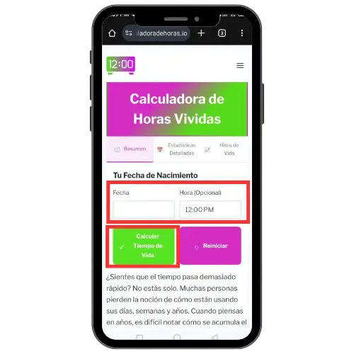 Paso 1: Ingresa tus Datos de Nacimiento