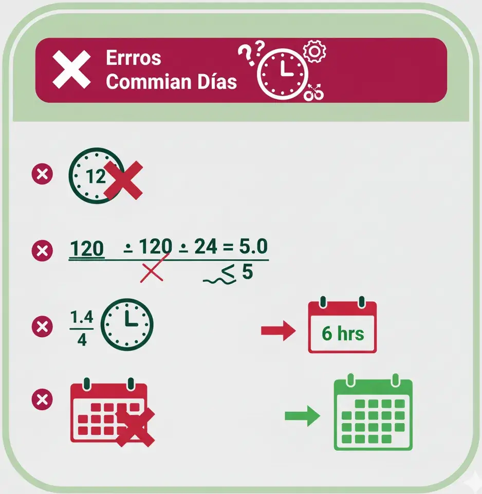Errores Comunes al Convertir Horas en Días