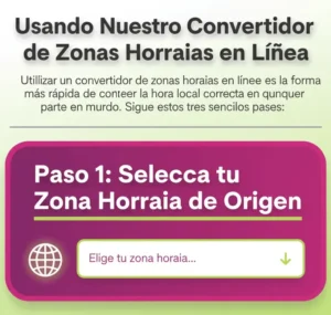 Paso 1 Selecciona tu Zona Horaria de Origen