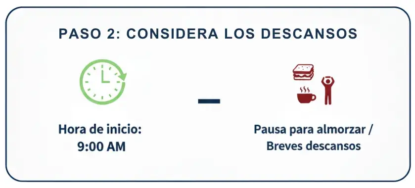 Paso 2 Considera los descansos
