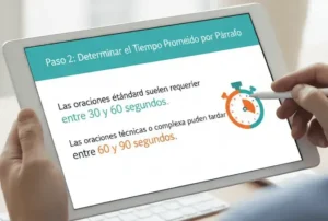 Paso 2: Determinar el Tiempo Promedio por Párrafo