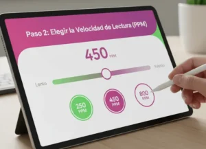 Paso 2 Elegir la Velocidad de Lectura (PPM)