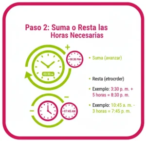 Paso 2: Suma o Resta las Horas Necesarias