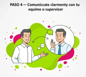 Paso 4 — Comunícate claramente con tu equipo o supervisor