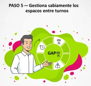 Paso 5 — Gestiona sabiamente los espacios entre turnos
