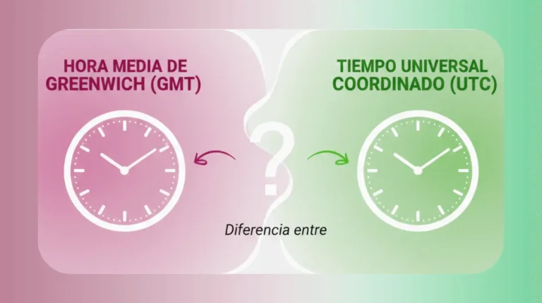 Diferencia entre Hora Media de Greenwich (GMT) y Tiempo Universal Coordinado (UTC)