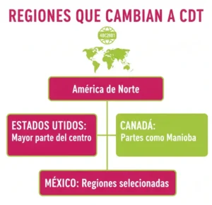 Regiones que cambian a CDT