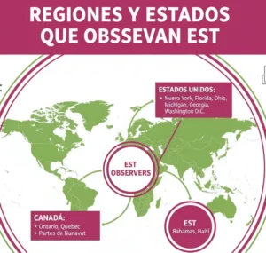 Regiones y estados que observan EST