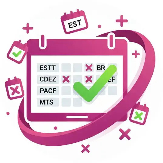Usar abreviaturas incorrectas en calendarios digitales